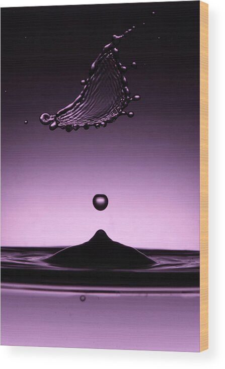 Minimalism Wood Print featuring the photograph Zen Balance. Water Splash by Dmitry Soloviev
