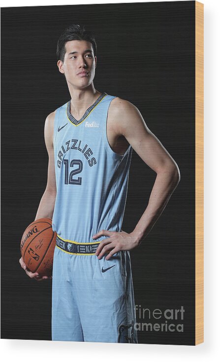 Media Day Wood Print featuring the photograph 2018-19 Memphis Grizzlies Media Day by Joe Murphy