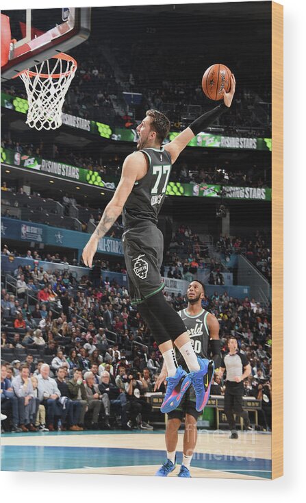Luka Doncic Wood Print featuring the photograph 2019 Mtn Dew Ice Rising Stars by Andrew D. Bernstein