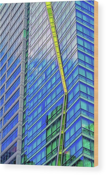 Abstract Wood Print featuring the photograph Architectural Abstract #1 by Robert FERD Frank
