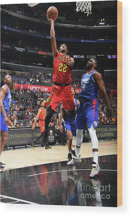 Cam Reddish Wood Print featuring the photograph Atlanta Hawks V La Clippers by Andrew D. Bernstein