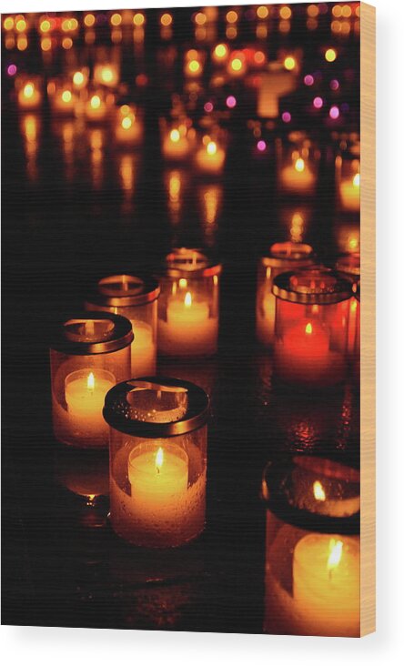 Tranquility Wood Print featuring the photograph Candle #1 by M.arai