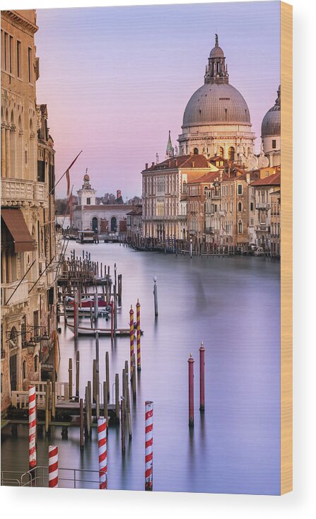 Basilica Wood Print featuring the photograph Evening light in Venice #2 by Sue Leonard