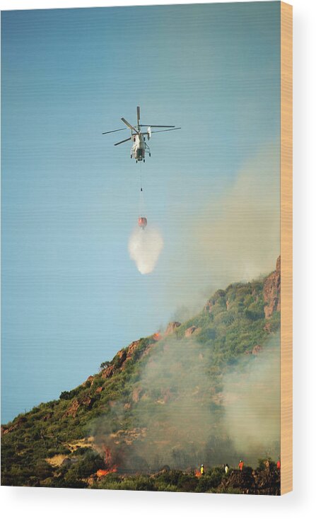 Wind Wood Print featuring the photograph Fire Fighting Helicopter Ka-32t #1 by Omersukrugoksu