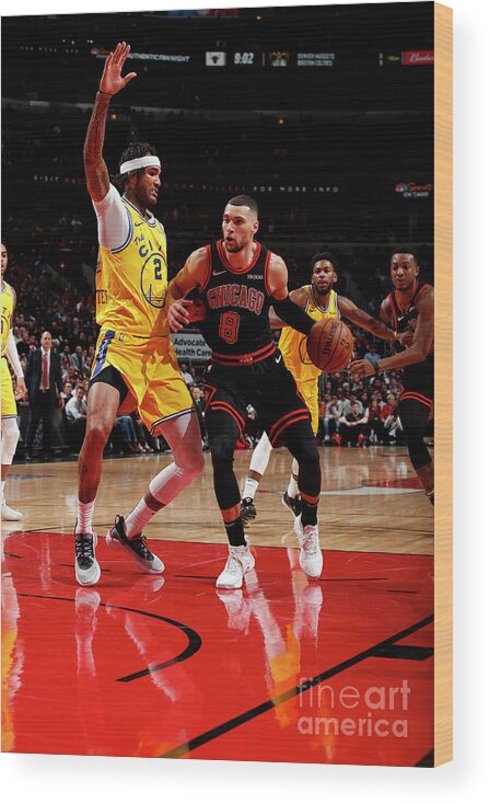 Chicago Bulls Wood Print featuring the photograph Golden State Warriors V Chicago Bulls by Jeff Haynes