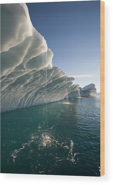 Melting Wood Print featuring the photograph Greenland, Ilulissat, Melting Water #1 by Paul Souders