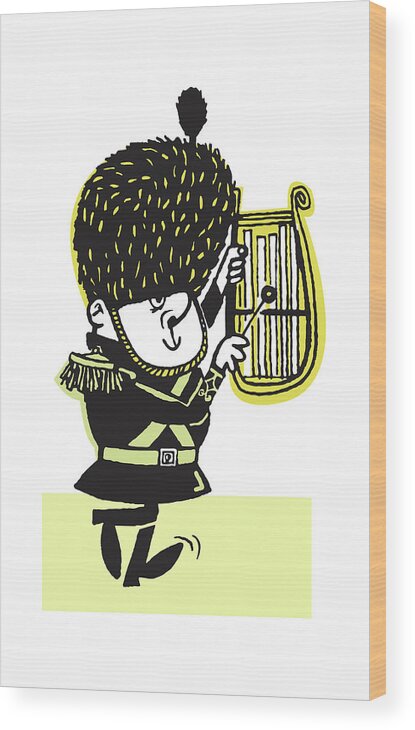 Accessories Wood Print featuring the drawing Man Playing Lyre #1 by CSA Images