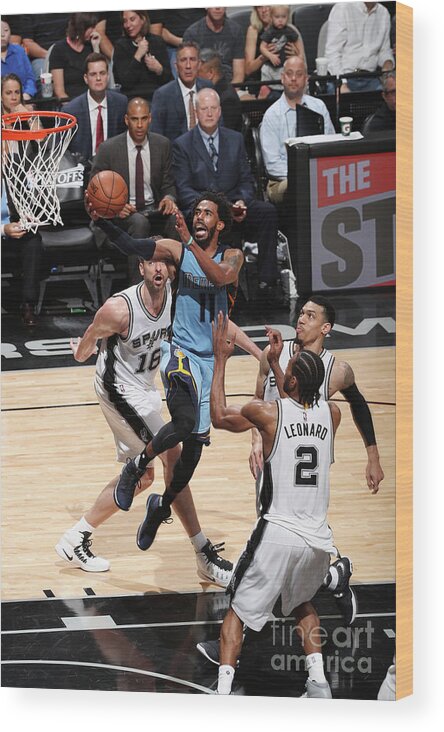 Mike Conley Wood Print featuring the photograph Memphis Grizzlies V San Antonio Spurs - #1 by Joe Murphy
