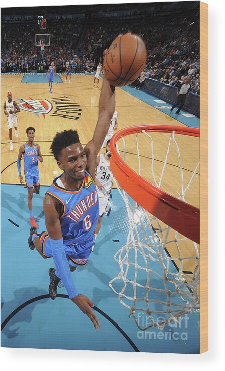 Hamidou Diallo Wood Print featuring the photograph New Orleans Pelicans V Oklahoma City by Bill Baptist