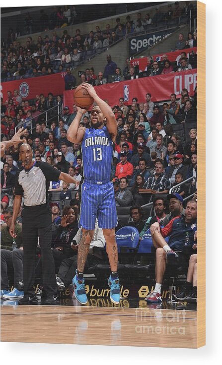 Nba Pro Basketball Wood Print featuring the photograph Orlando Magic V La Clippers by Adam Pantozzi
