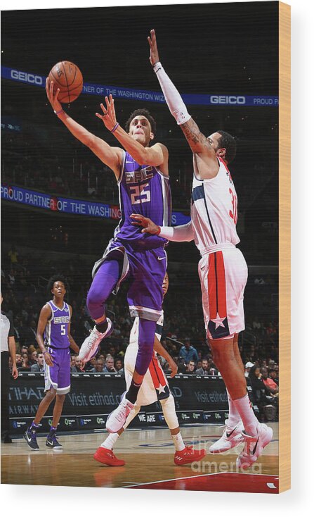 Nba Pro Basketball Wood Print featuring the photograph Sacramento Kings V Washington Wizards by Ned Dishman