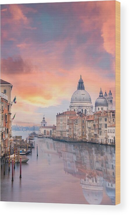 Cities Wood Print featuring the photograph Stunning View Of The Venice Skyline #1 by Travel Wild