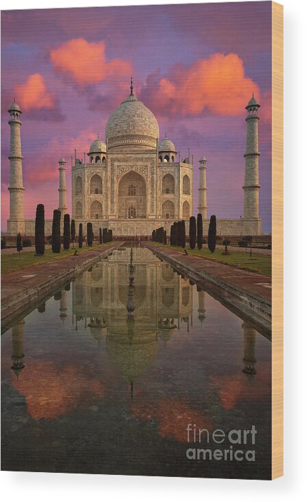Arch Wood Print featuring the photograph Taj Mahal #1 by Xavierarnau