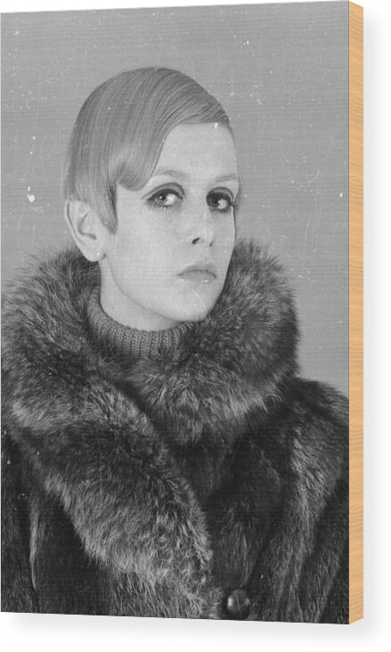 People Wood Print featuring the photograph Twiggy In Fur #1 by Potter