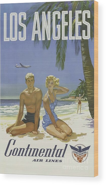 Los Wood Print featuring the painting Vintage Travel Poster - Los Angeles #1 by Esoterica Art Agency