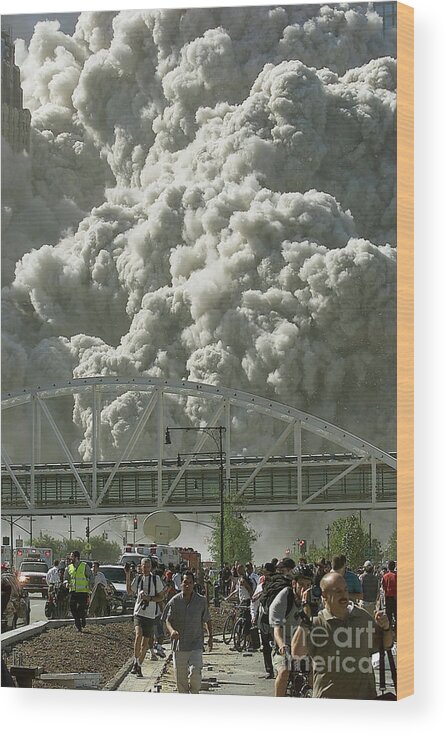 Wind Wood Print featuring the photograph World Trade Center Hit By Two Planes #1 by Jose Jimenez/primera Hora