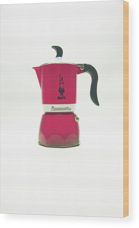 Cafetiere Wood Print featuring the photograph 10-05-19 STUDIO. Red Cafetiere. by Lachlan Main