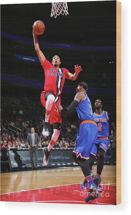 Otto Porter Jr Wood Print featuring the photograph New York Knicks V Washington Wizards #10 by Ned Dishman