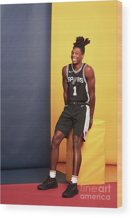 Lonnie Walker Iv Wood Print featuring the photograph 2018 Nba Rookie Photo Shoot by Jennifer Pottheiser