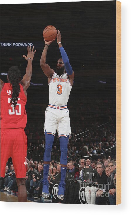 Tim Hardaway Jr Wood Print featuring the photograph Houston Rockets V New York Knicks by Nathaniel S. Butler