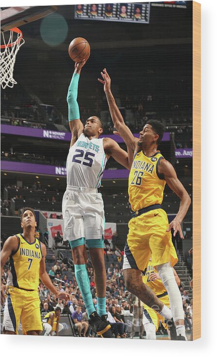 Pj Washington Wood Print featuring the photograph Indiana Pacers V Charlotte Hornets by Kent Smith