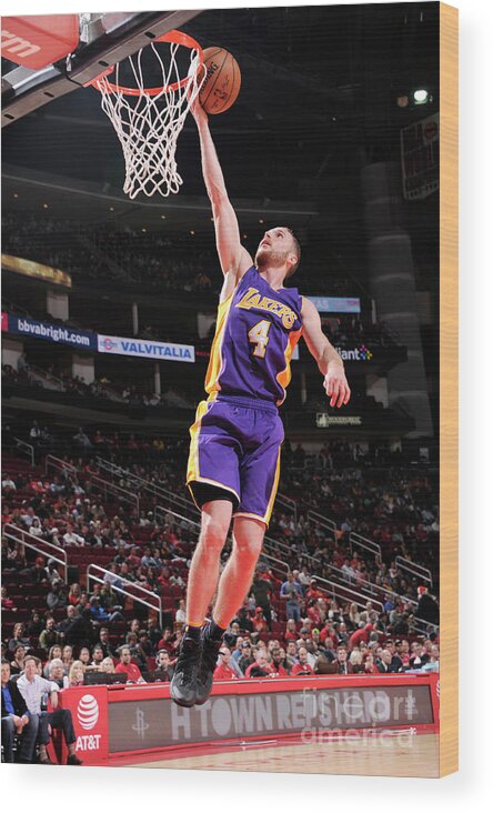 Marcelo Huertas Wood Print featuring the photograph Los Angeles Lakers V Houston Rockets #12 by Bill Baptist