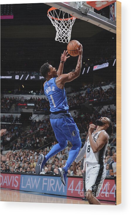 Nba Pro Basketball Wood Print featuring the photograph Dallas Mavericks V San Antonio Spurs by Mark Sobhani