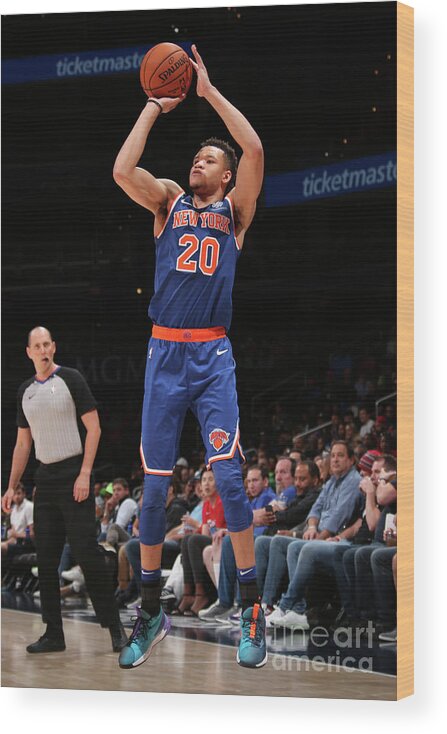 Nba Pro Basketball Wood Print featuring the photograph New York Knicks V Washington Wizards by Ned Dishman