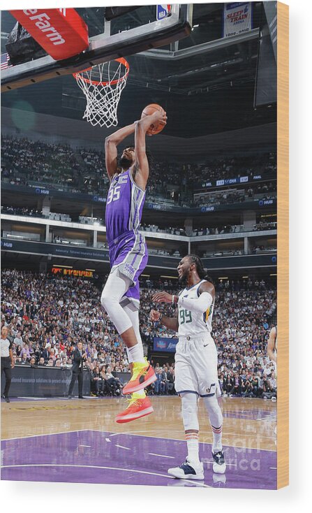 Marvin Bagley Iii Wood Print featuring the photograph Utah Jazz V Sacramento Kings by Rocky Widner