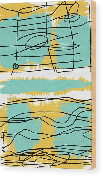 Abstract Wood Print featuring the drawing Abstract pattern #134 by CSA Images