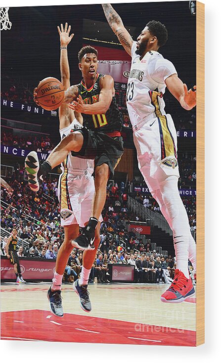 Atlanta Wood Print featuring the photograph New Orleans Pelicans V Atlanta Hawks by Scott Cunningham