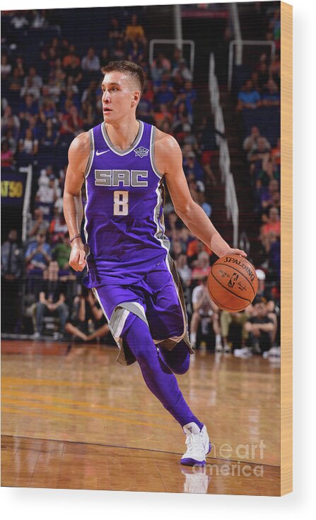 Nba Pro Basketball Wood Print featuring the photograph Sacramento Kings V Phoenix Suns by Barry Gossage
