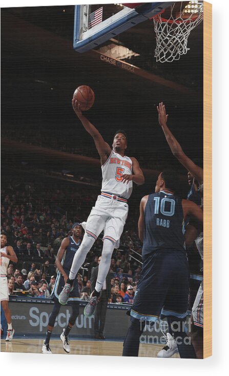 Nba Pro Basketball Wood Print featuring the photograph Memphis Grizzlies V New York Knicks by Nathaniel S. Butler