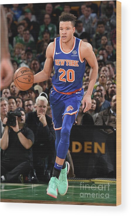 Nba Pro Basketball Wood Print featuring the photograph New York Knicks V Boston Celtics by Brian Babineau