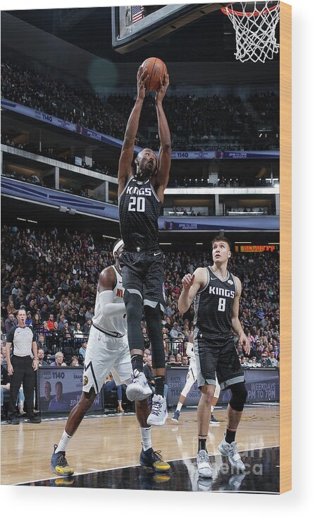 Harry Giles Wood Print featuring the photograph Denver Nuggets V Sacramento Kings #17 by Rocky Widner