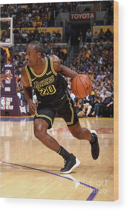 Andre Ingram Wood Print featuring the photograph Houston Rockets V Los Angeles Lakers by Andrew D. Bernstein