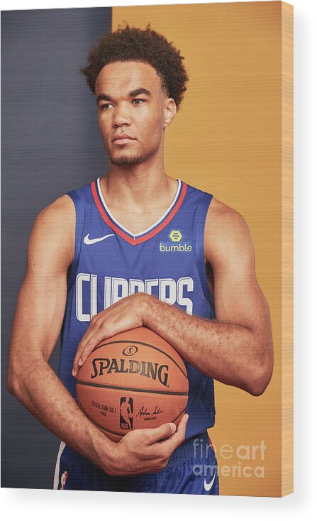 Jerome Robinson Wood Print featuring the photograph 2018 Nba Rookie Photo Shoot #190 by Jennifer Pottheiser
