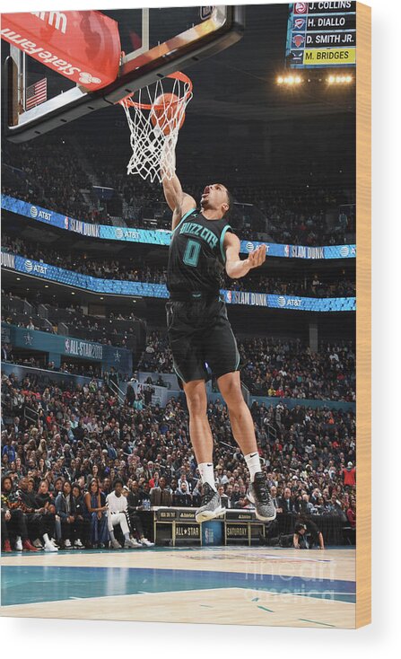 Miles Bridges Wood Print featuring the photograph 2019 At&t Slam Dunk Contest by Andrew D. Bernstein