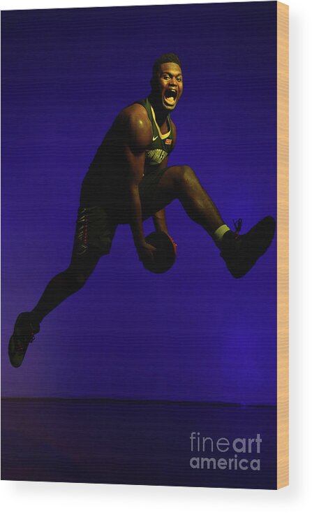Zion Williamson Wood Print featuring the photograph 2019 Nba Rookie Photo Shoot by Jesse D. Garrabrant