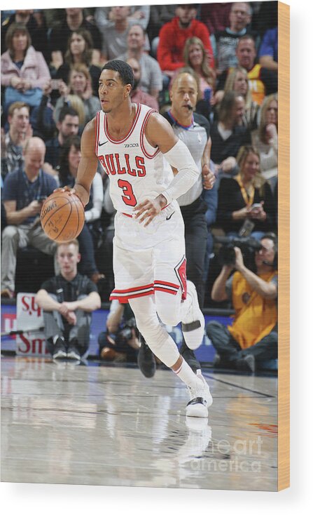 Nba Pro Basketball Wood Print featuring the photograph Chicago Bulls V Utah Jazz by Melissa Majchrzak