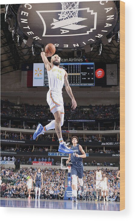 Nba Pro Basketball Wood Print featuring the photograph Golden State Warriors V Dallas Mavericks by Glenn James