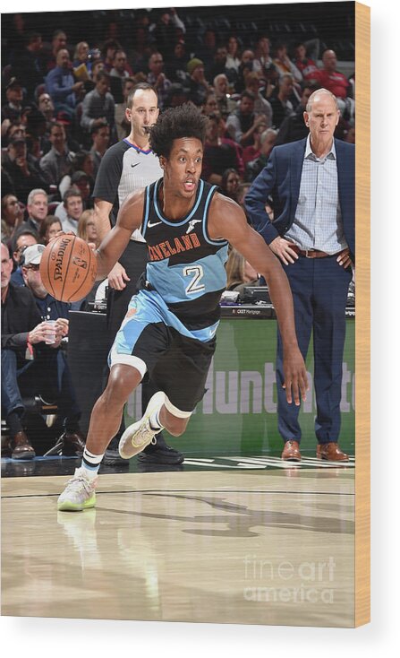 Collin Sexton Wood Print featuring the photograph Houston Rockets V Cleveland Cavaliers #2 by David Liam Kyle