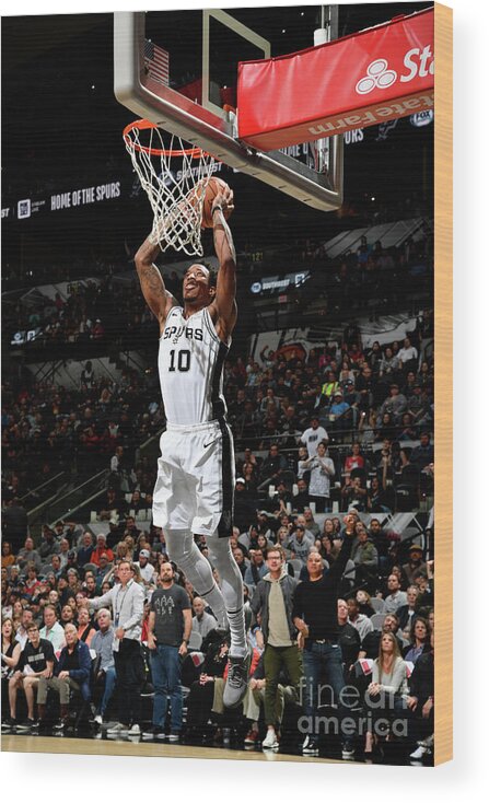 Nba Pro Basketball Wood Print featuring the photograph Houston Rockets V San Antonio Spurs by Logan Riely