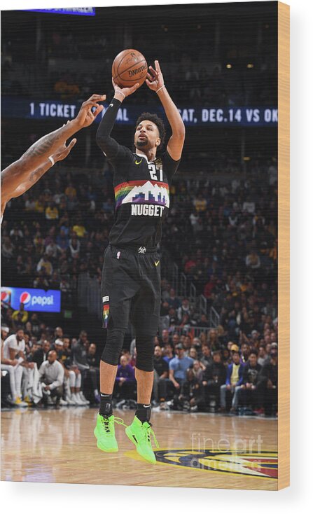 Jamal Murray Wood Print featuring the photograph Los Angeles Lakers V Denver Nuggets #2 by Garrett Ellwood