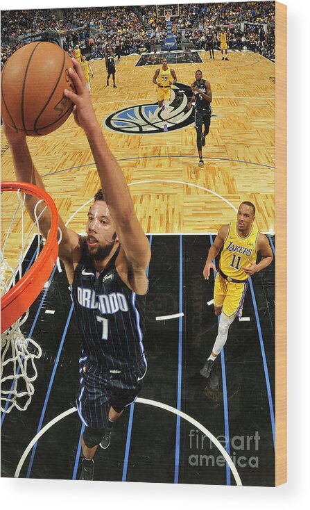 Nba Pro Basketball Wood Print featuring the photograph Los Angeles Lakers V Orlando Magic by Fernando Medina