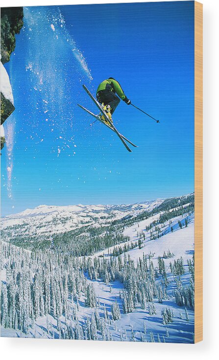 Skiing Wood Print featuring the photograph Man Skiing #2 by Digital Vision.