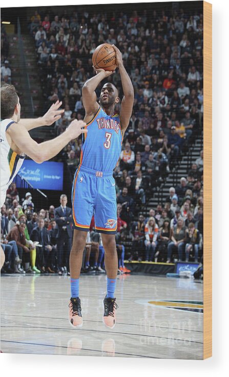 Nba Pro Basketball Wood Print featuring the photograph Oklahoma City Thunder V Utah Jazz by Melissa Majchrzak