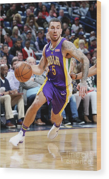 Mike James Wood Print featuring the photograph Sacramento Kings V New Orleans Pelicans by Layne Murdoch