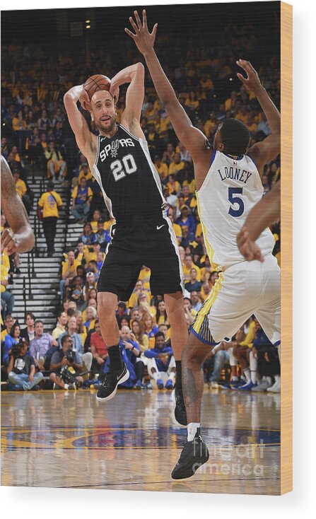 Playoffs Wood Print featuring the photograph San Antonio Spurs V Golden State by Andrew D. Bernstein