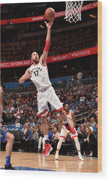Nba Pro Basketball Wood Print featuring the photograph Toronto Raptors V Orlando Magic by Gary Bassing
